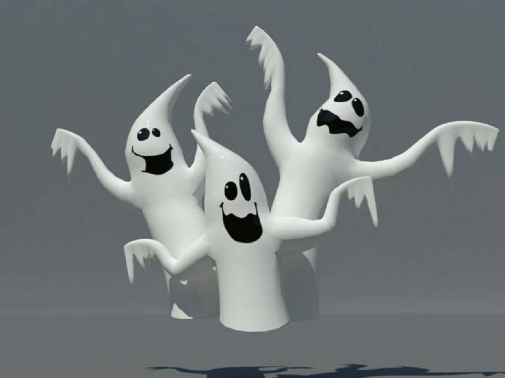 Cool 3D Ghost Scary Trio Wallpaper