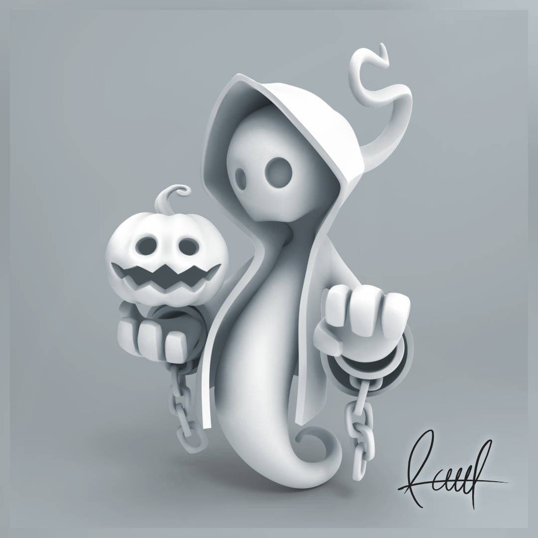 Cool 3D Ghost With Chains Wallpaper