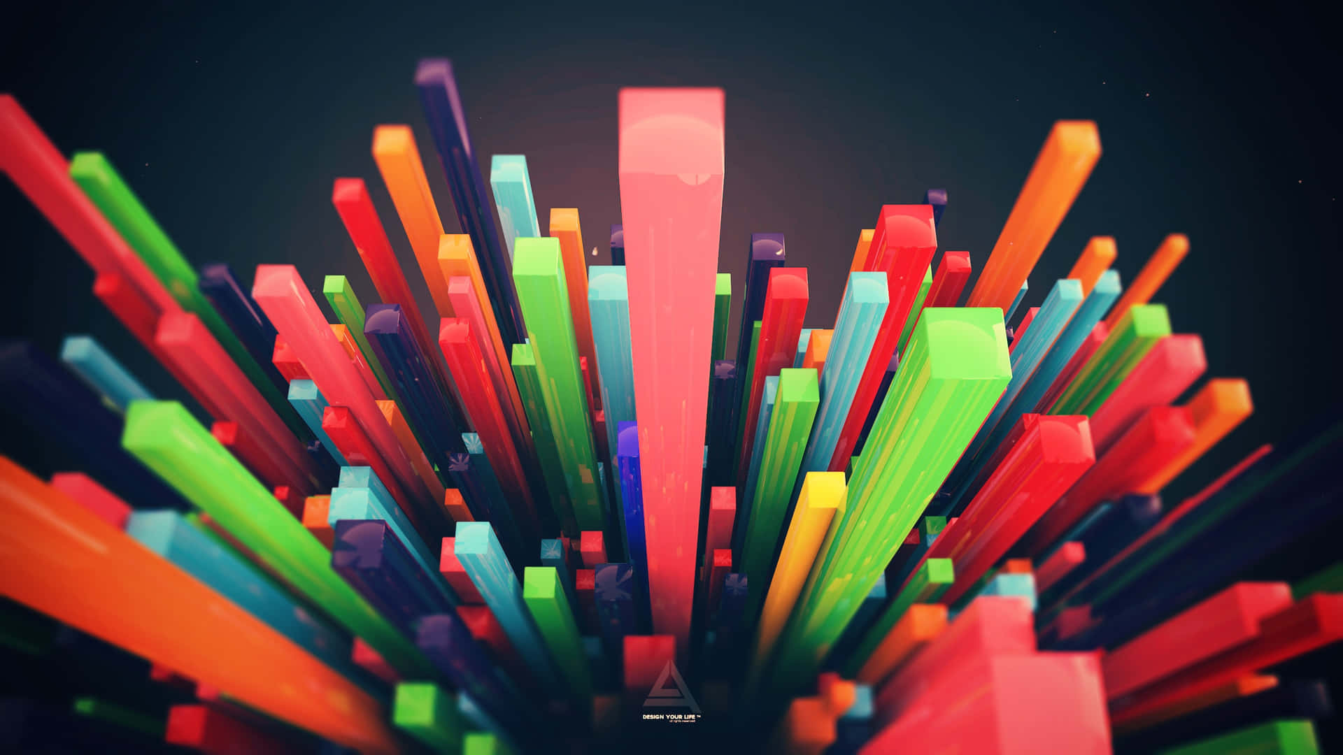 A Cool Abstract of Color and Curves Wallpaper
