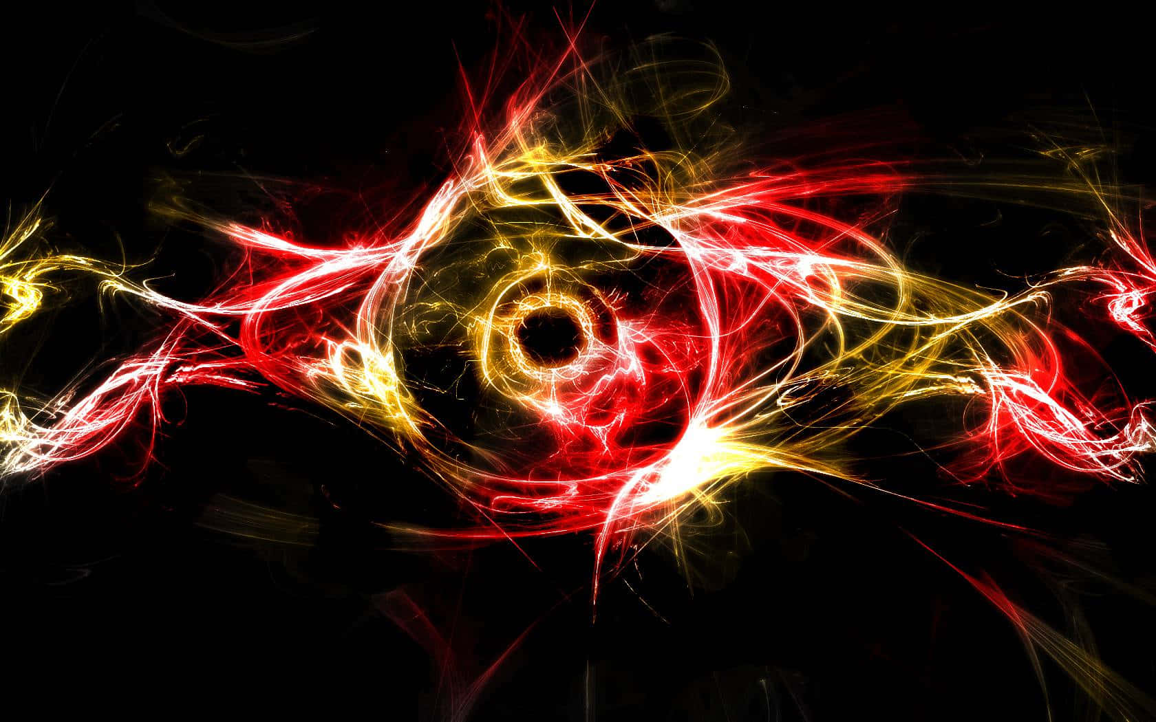 A Black Background With Red And Yellow Flames