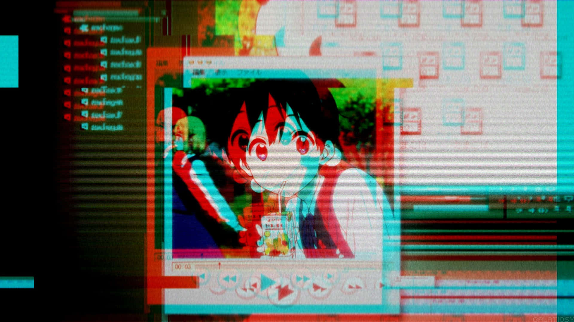 Eincomputerbildschirm Mit Anime-charakteren Darauf.