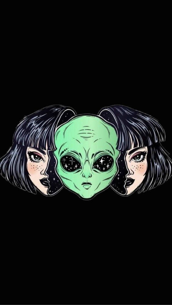 Cool Alien Inside A Human Face Wallpaper