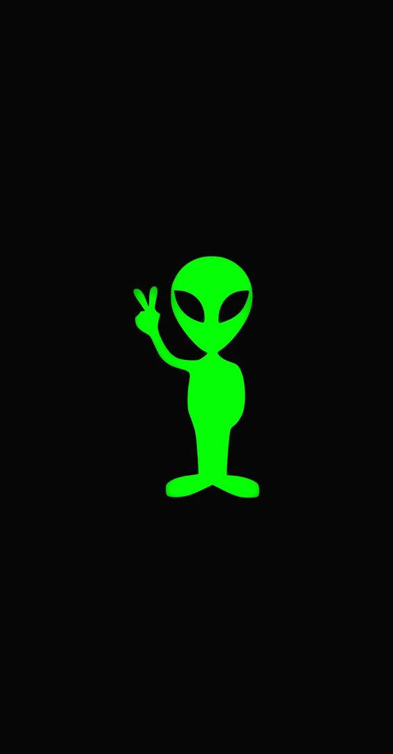 Cool Alien Doing Peace Sign Wallpaper