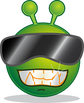 Cool Alien Cartoon Character PNG