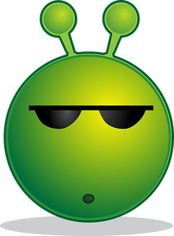 Cool Alien Emoji Graphic PNG