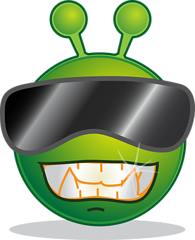 Cool Alien Emojiwith Sunglasses PNG