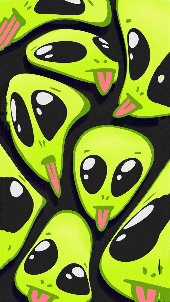 Cool Alien Stretched Faces Wallpaper