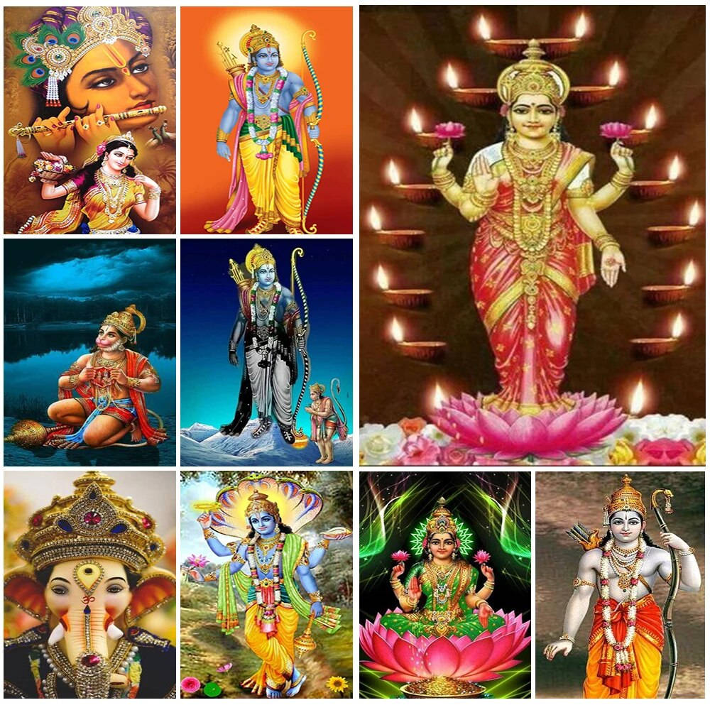 Cool All Hindu Gods Artwork Collage Wallpaper