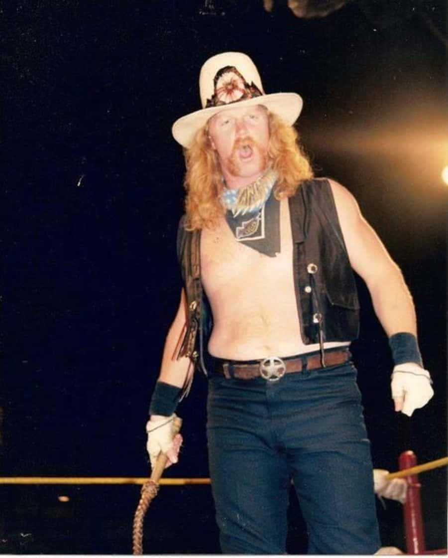 Cool American Wrestler Bill Irwin Cowboy Outfit Wallpaper