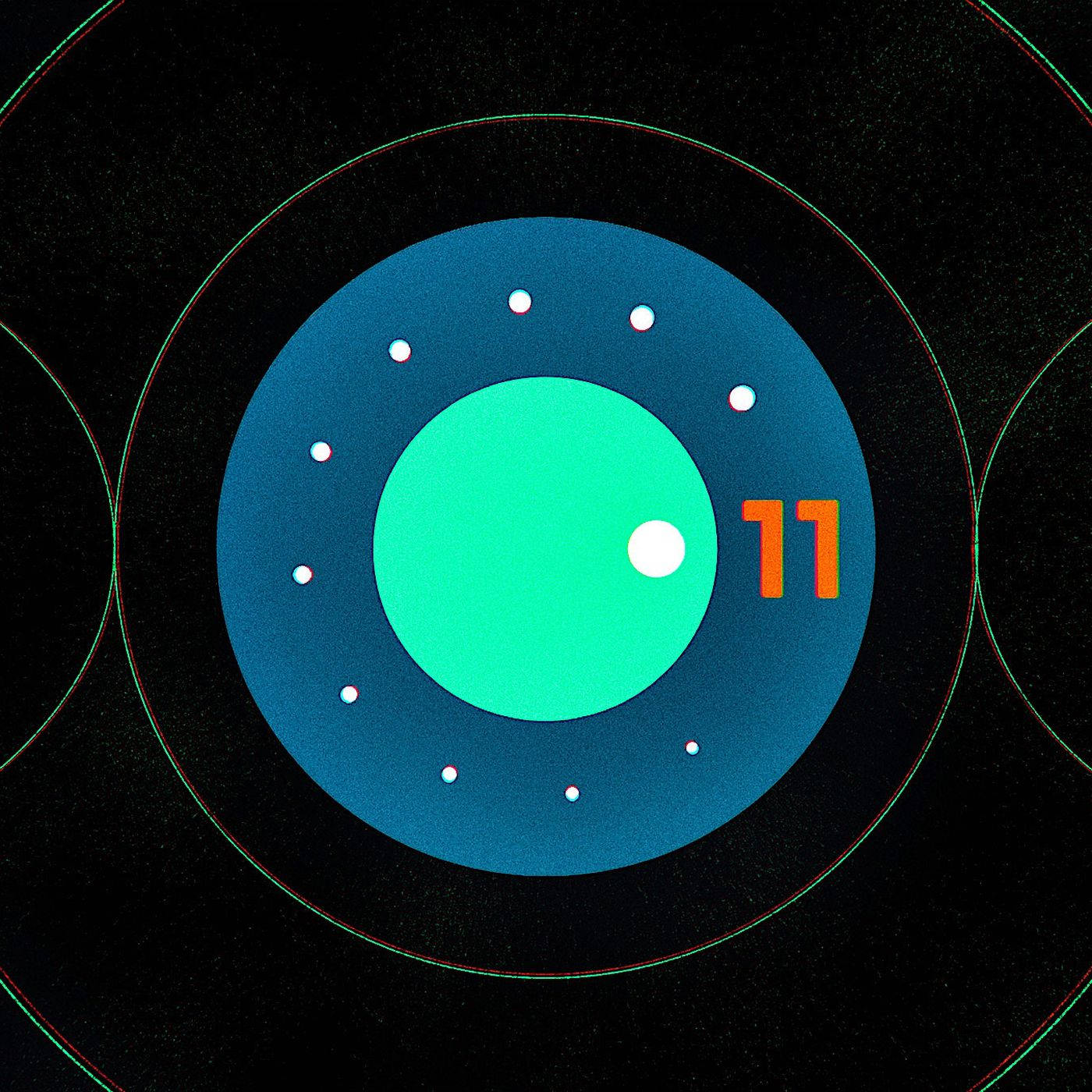 Cool Android 11 Circular Logo Wallpaper