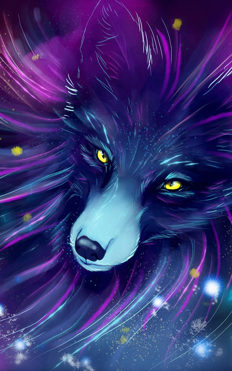 Download Cool Animated Ethereal Galaxy Wolf Wallpaper 