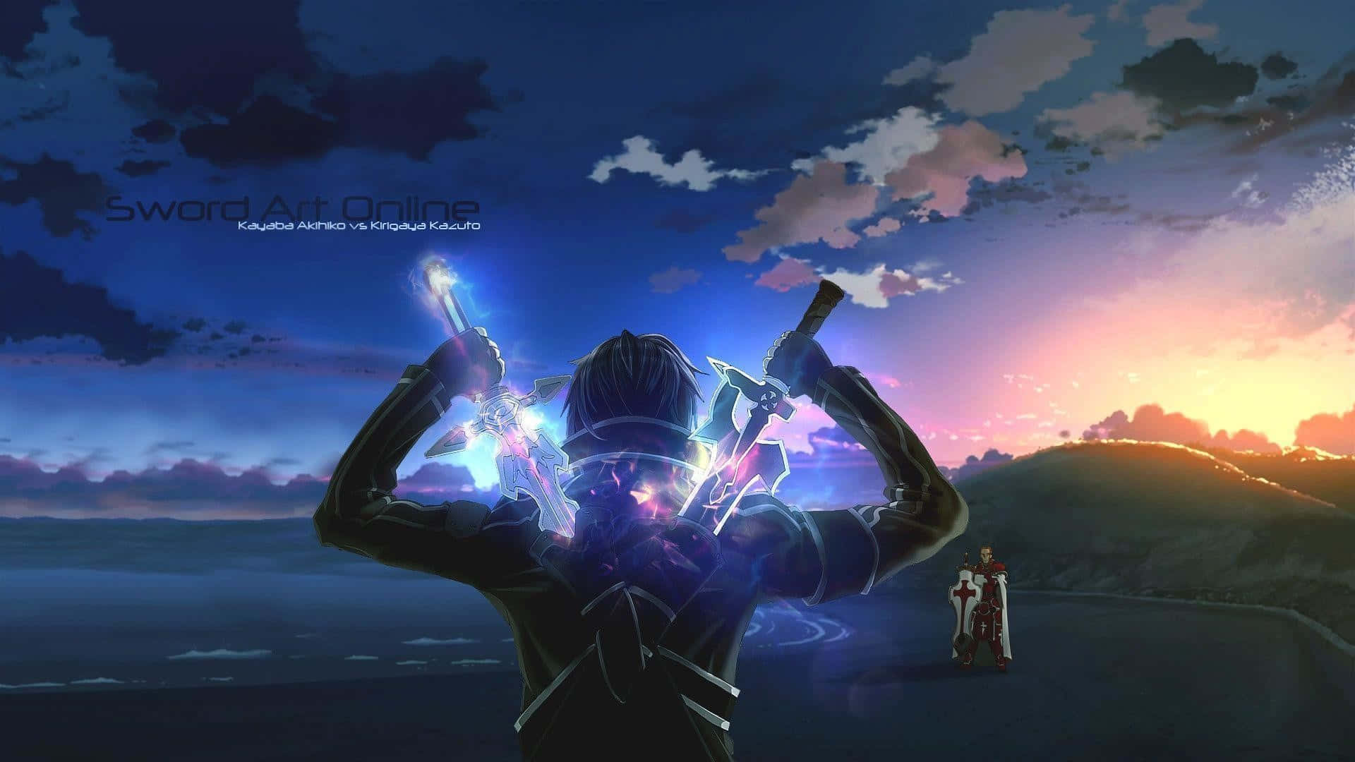 Hombrede Anime Genial Con Espada Azul Fondo de pantalla