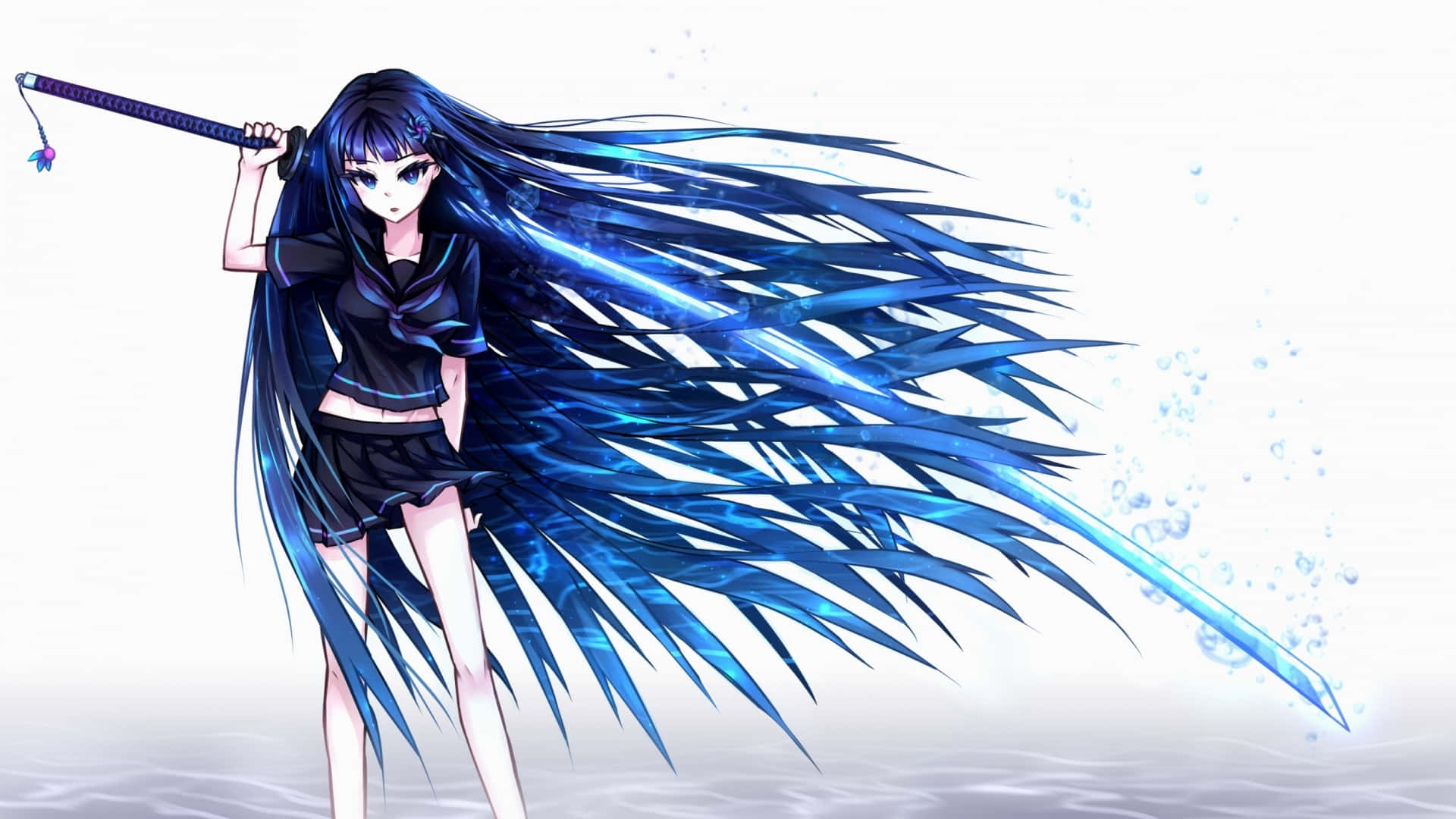 Genießedie Bläue In Coolem Anime-blau Wallpaper