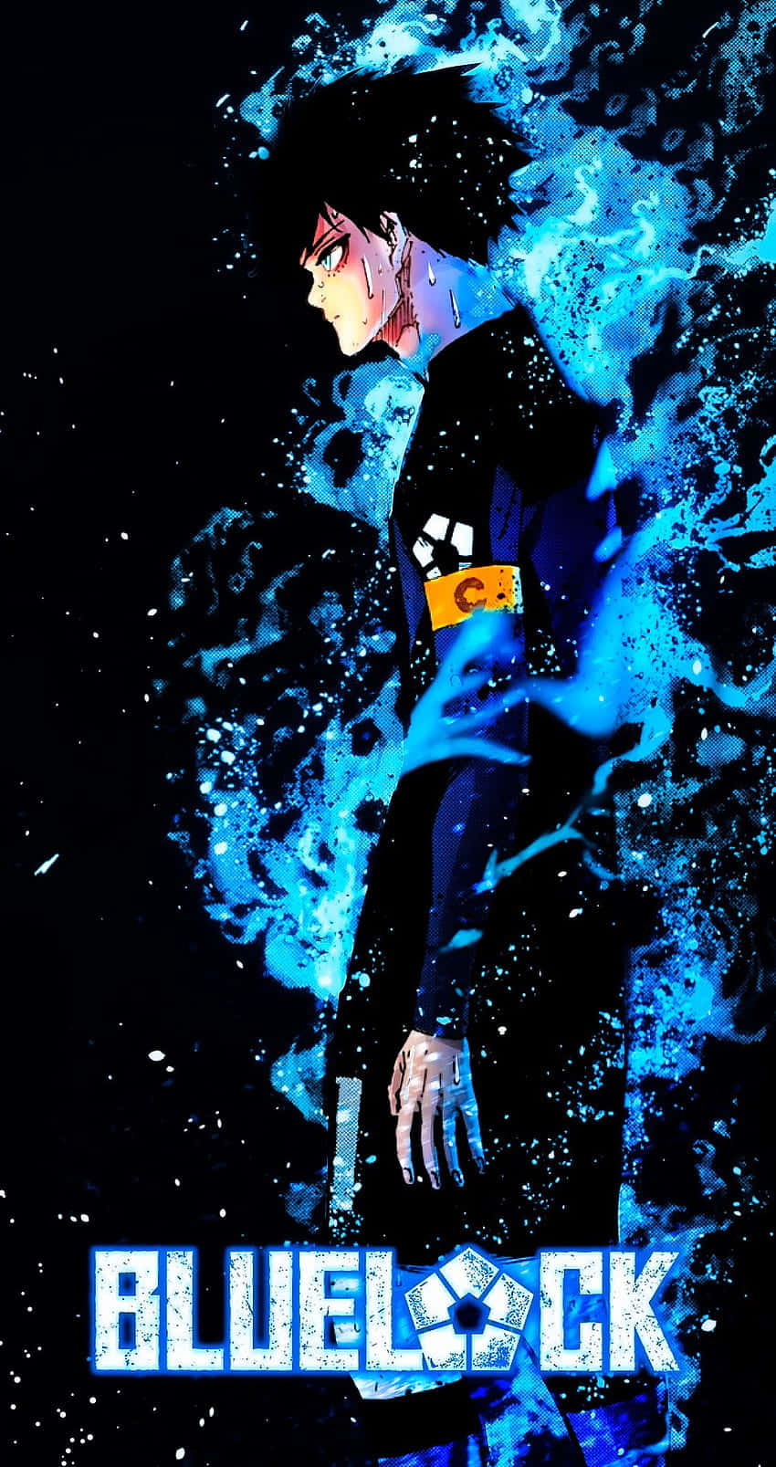 Køl anime blå: En Neo Tokyo-univers Venter Wallpaper