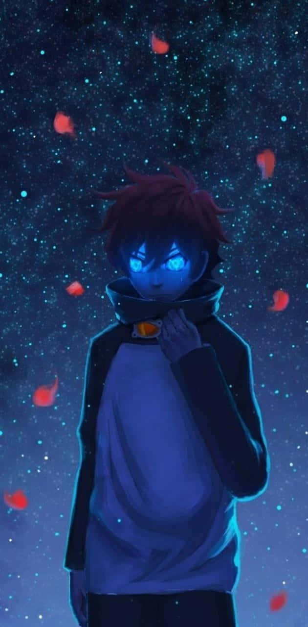 Eincooler Blick Auf Blaue Anime Wallpaper