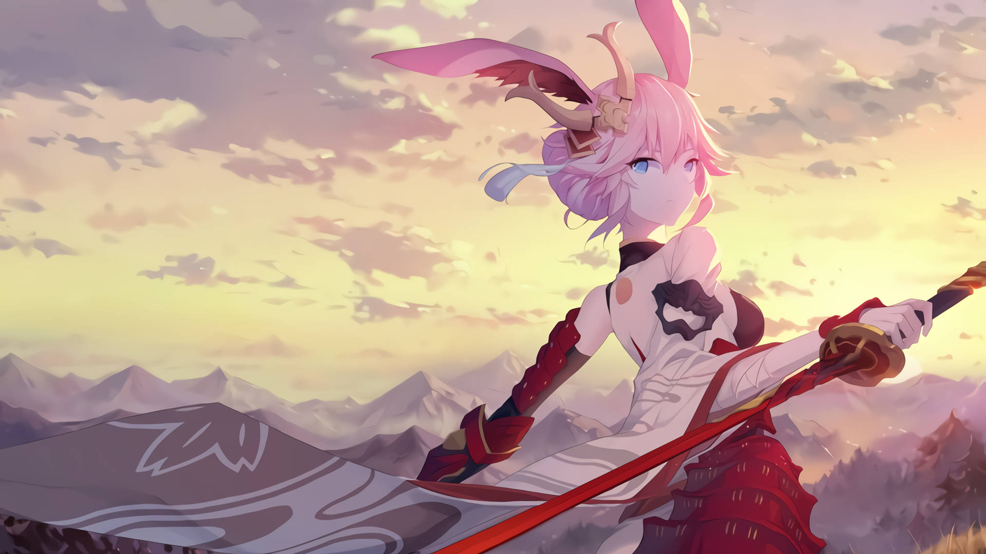 Cool Anime Bunny Girl With Sword Wallpaper
