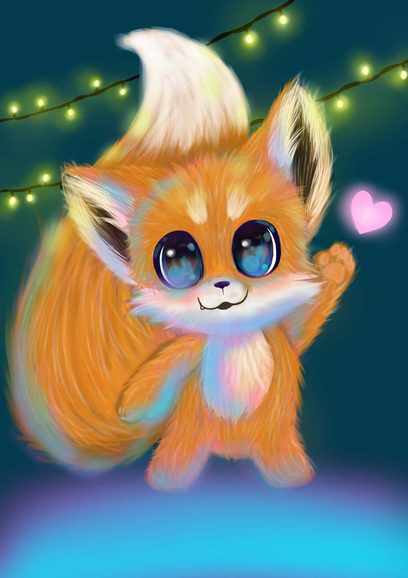Cool Anime Fox With Adorable Eyes Wallpaper