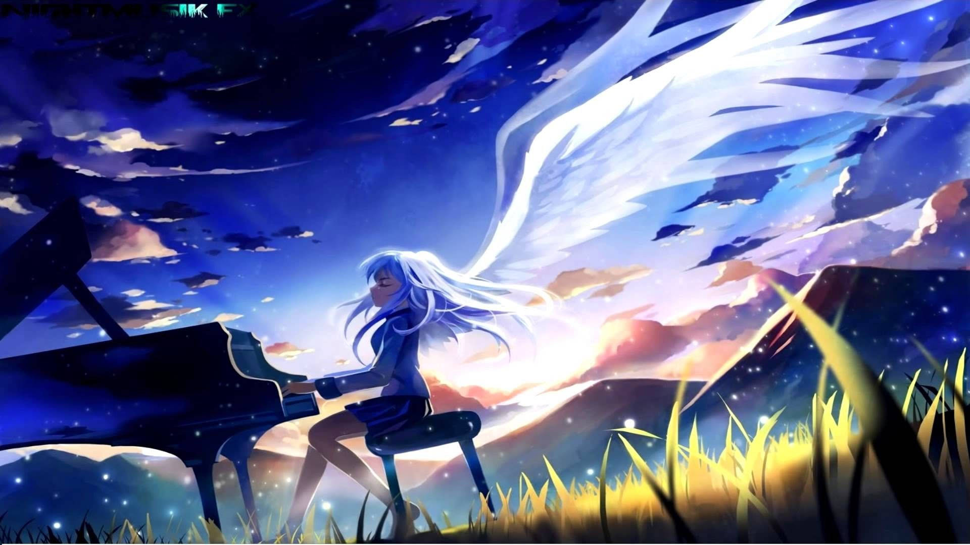 Cool Anime Girl With Wings Wallpaper