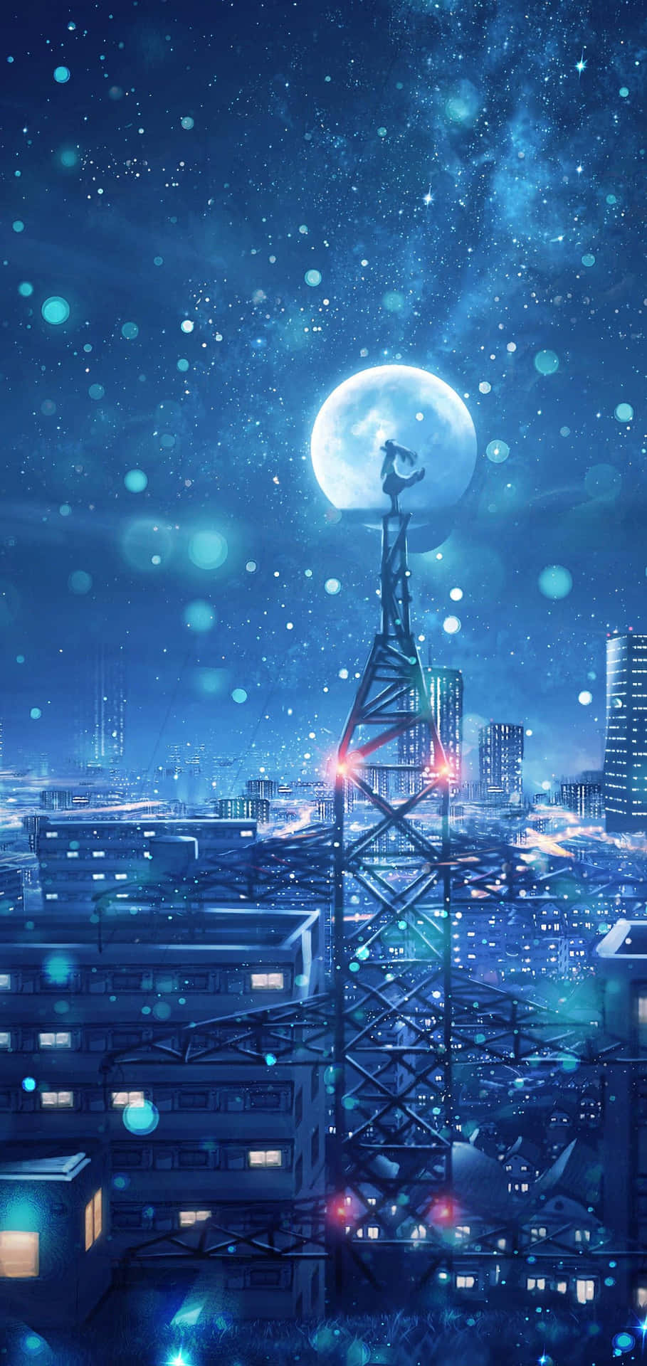 anime city iphone wallpaper