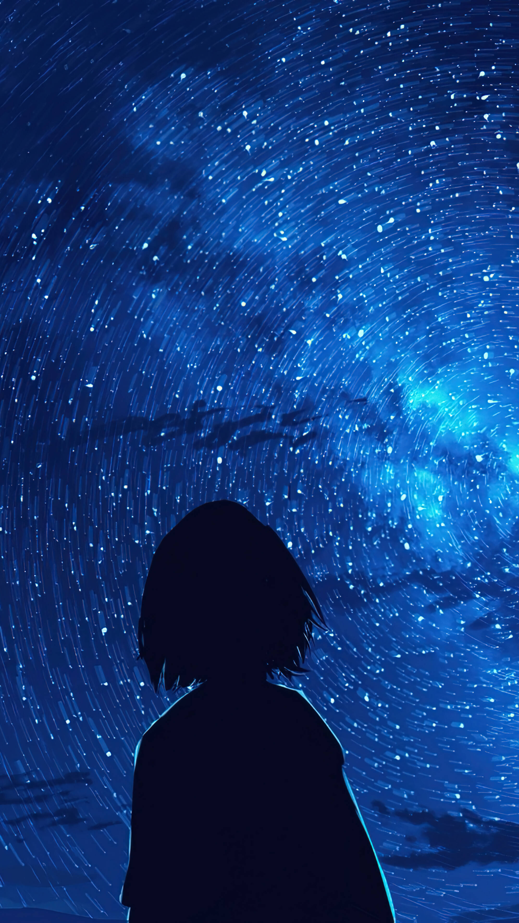 Cool Anime Phone Girl Silhouette Wallpaper