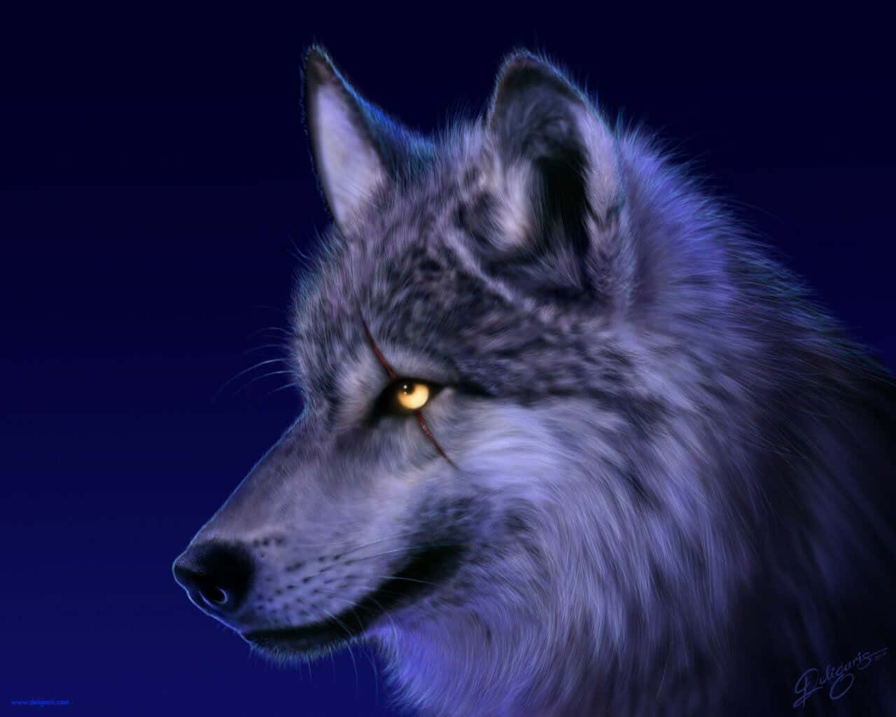 "Howling to the Moon - An Animated Wolf at its Prime" Wallpaper