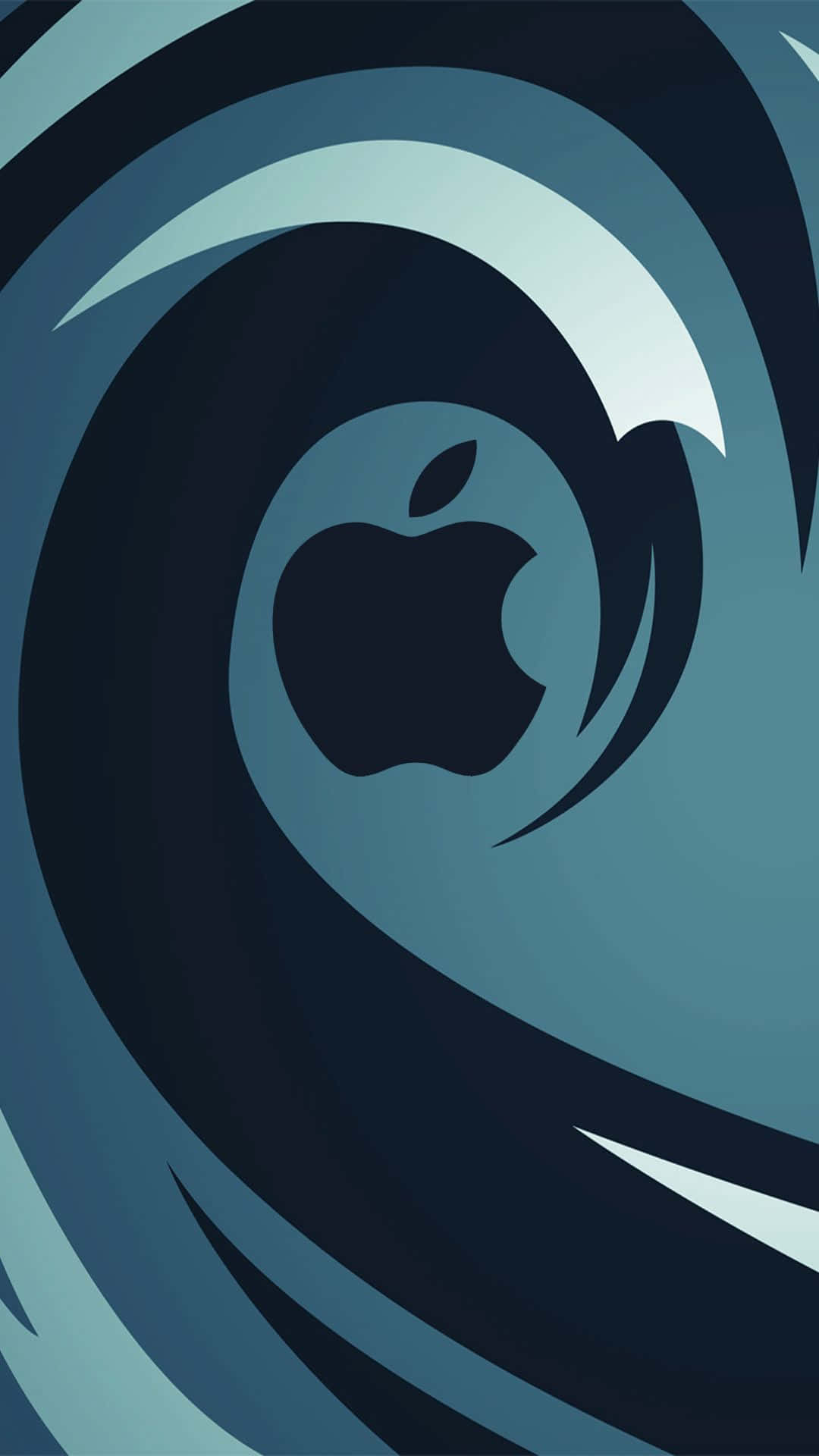 Ilnuovo Logo Di Apple È Un'onda Con Un'onda Sullo Sfondo. Sfondo