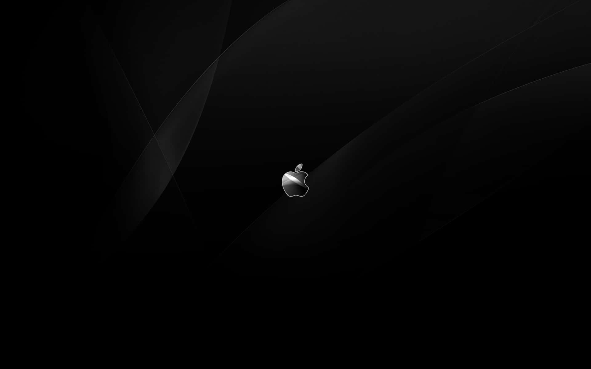 Et sort baggrund med et hvidt Apple logo Wallpaper