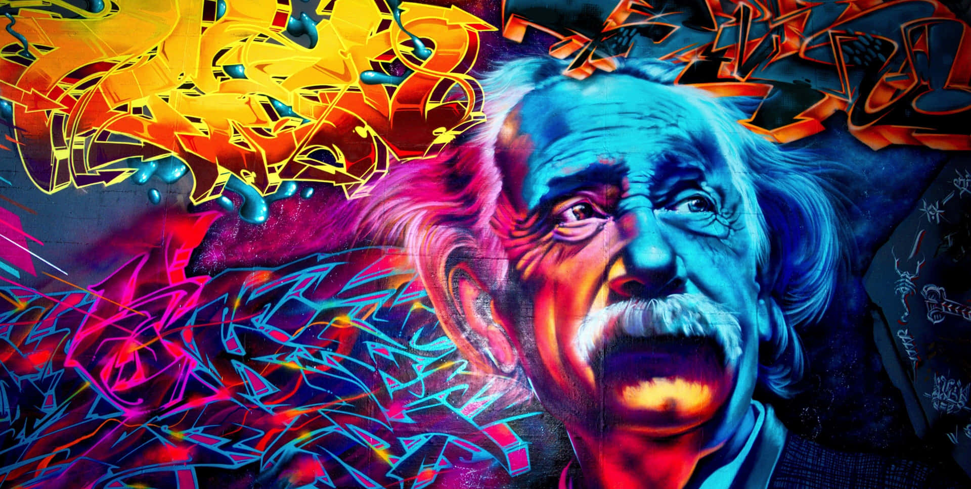 Cool Art Albert Einstein Neon Abstract Wallpaper