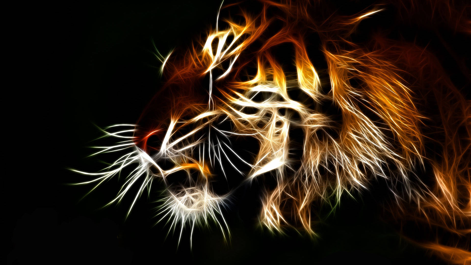 Tuffkonstnärlig Tigerporträtt Wallpaper