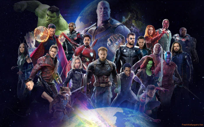 Sjove Avengers overvåger jorden Wallpaper
