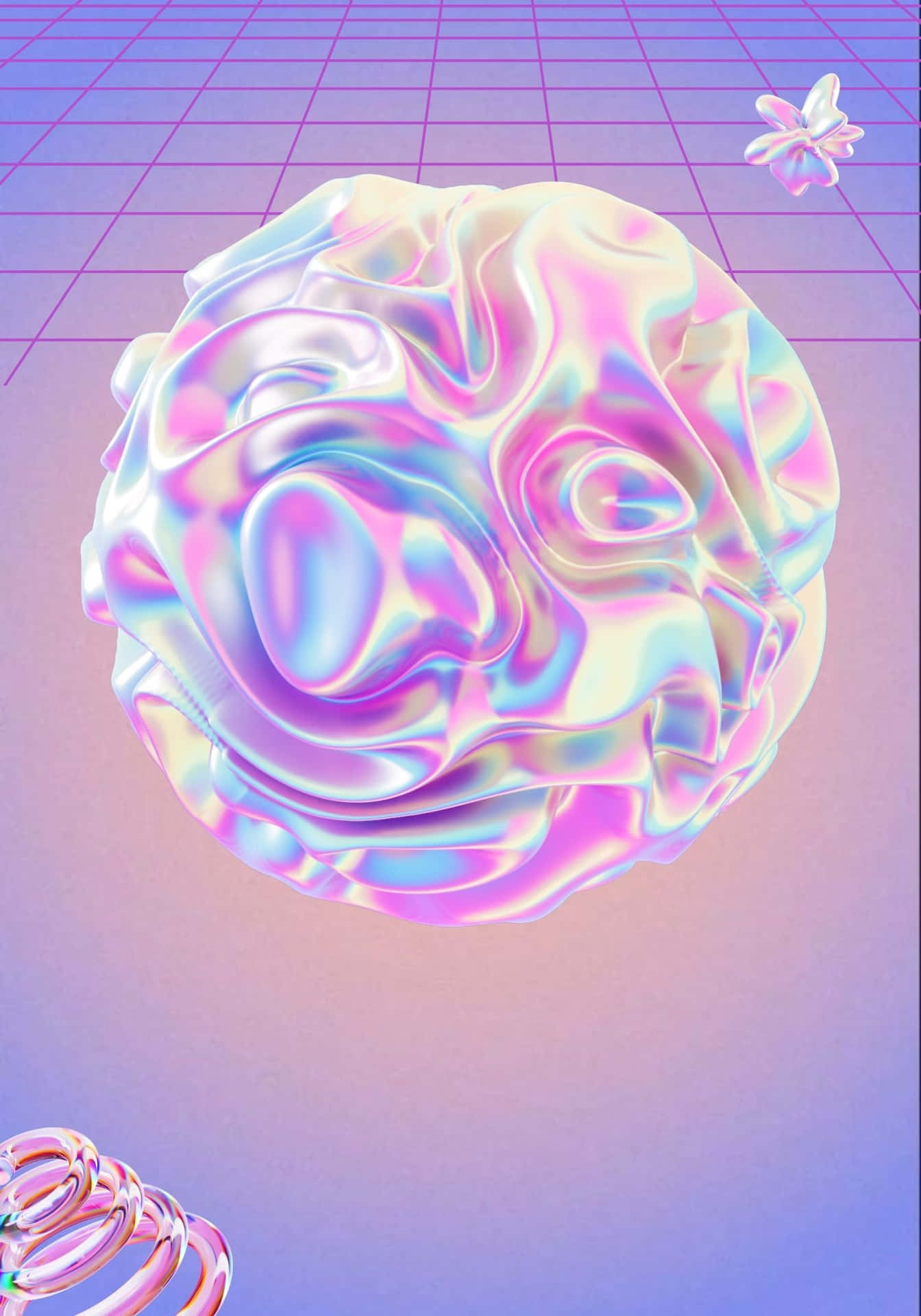 Cool 3D Iridescent Orb Background