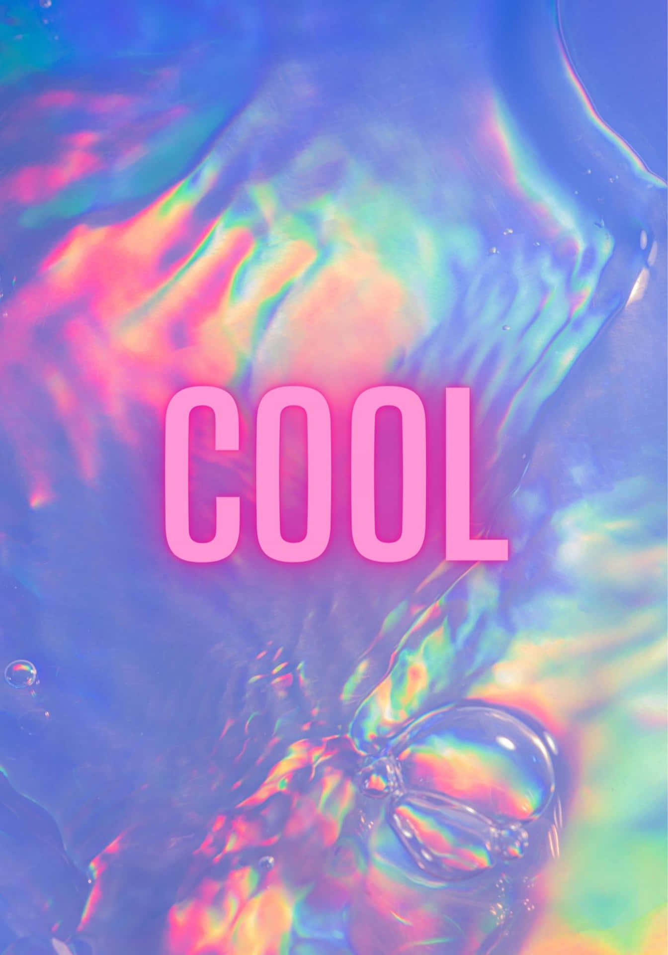 Neon Pink Cool On Iridescent Background