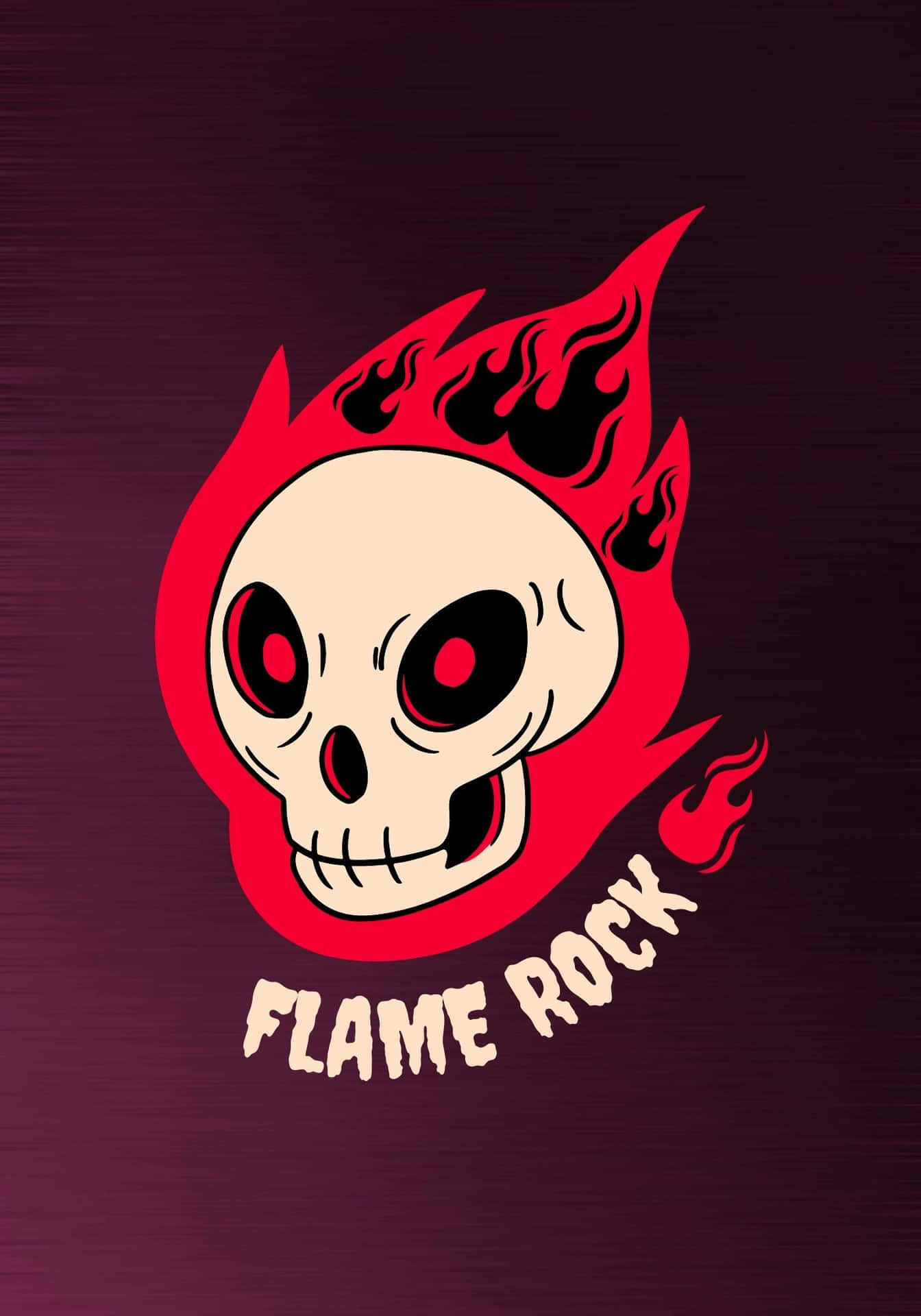 Cool Skull On Crimson Red Flames Background