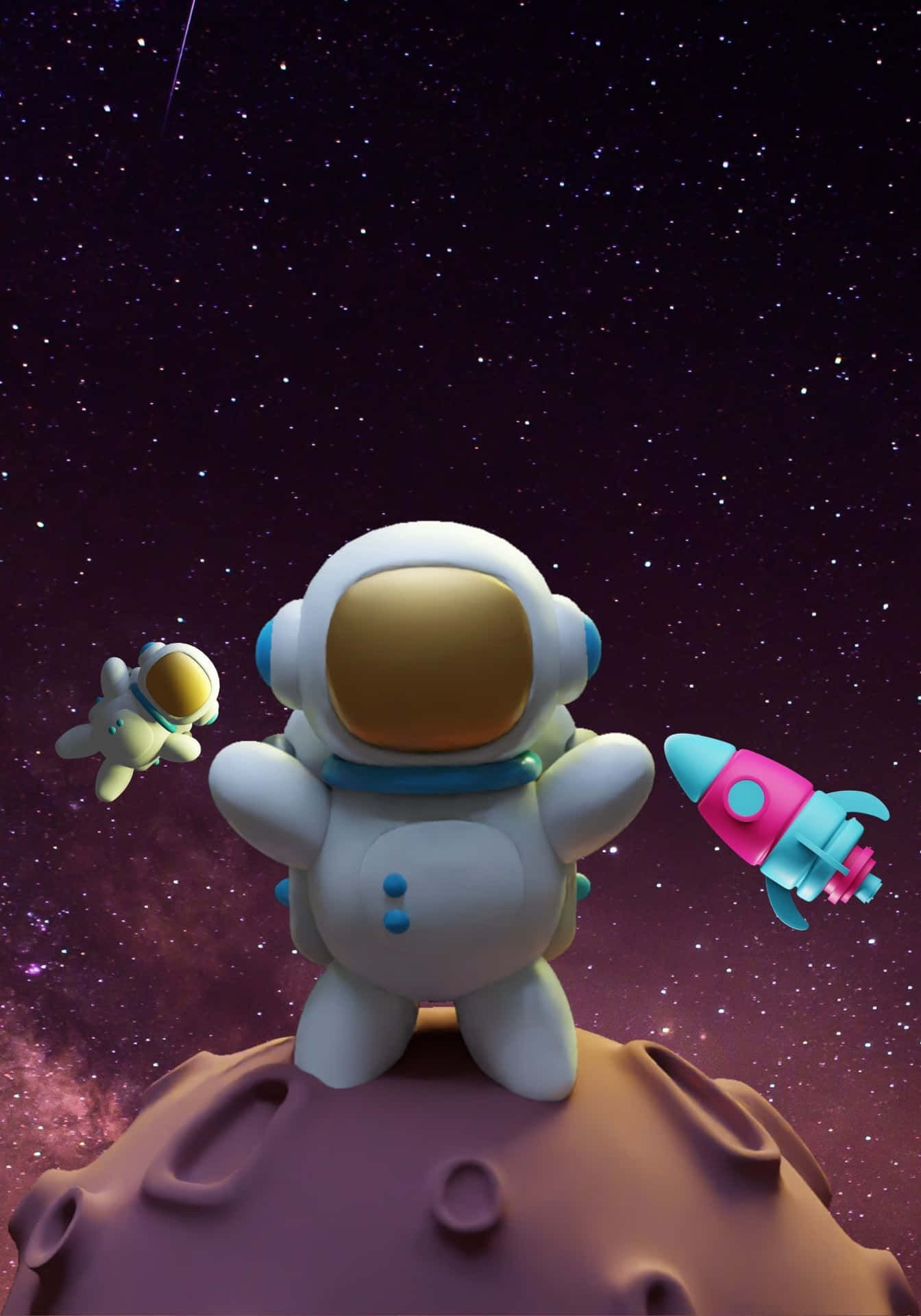 Cool 3D Astronaut In Space Background