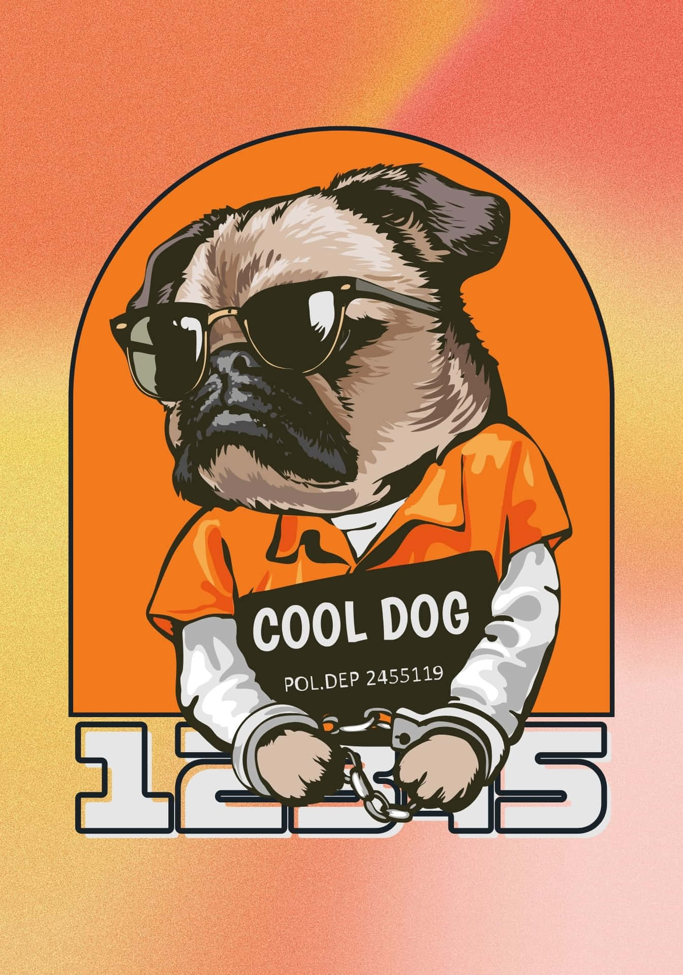 Cool Orange Puddelhund Baggrund