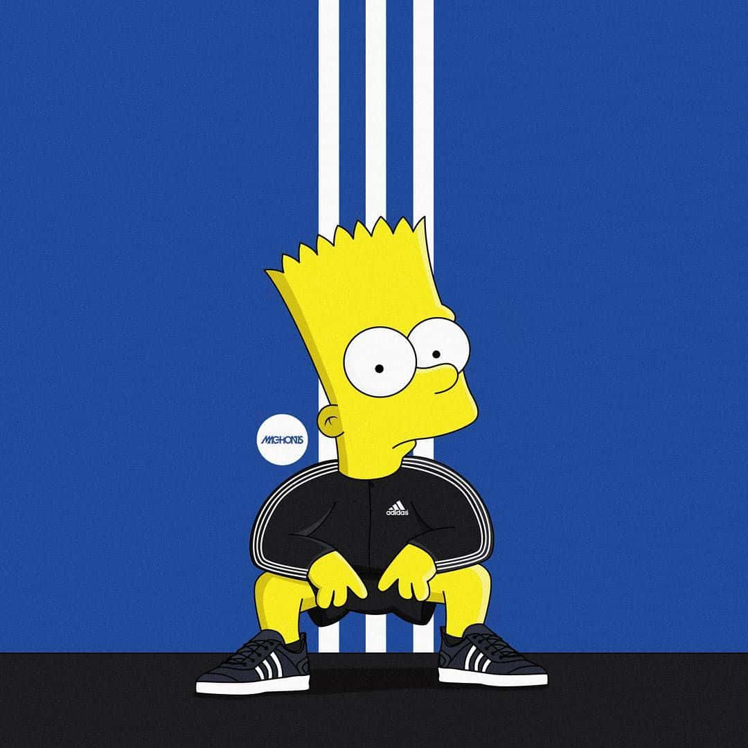 Bart Simpson rocking Supreme style Wallpaper
