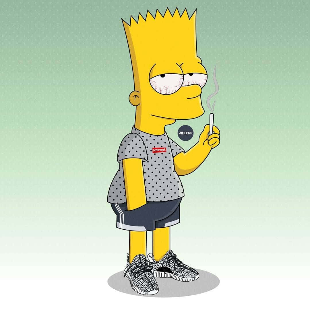 Download Cool Smoking Bart Simpson Supreme Wallpaper | Wallpapers.com