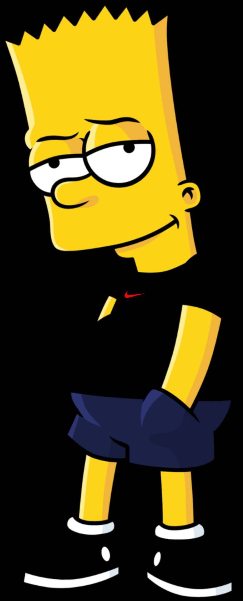 Cool Bart Simpson Med Sort Skjorte Wallpaper