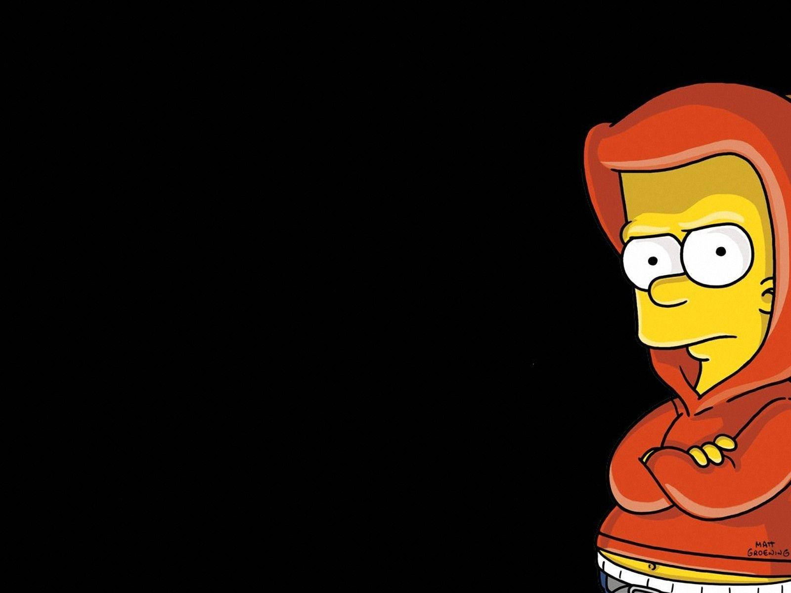Kølig Bart Simpson med oranger hætte mellemrums tapet Wallpaper