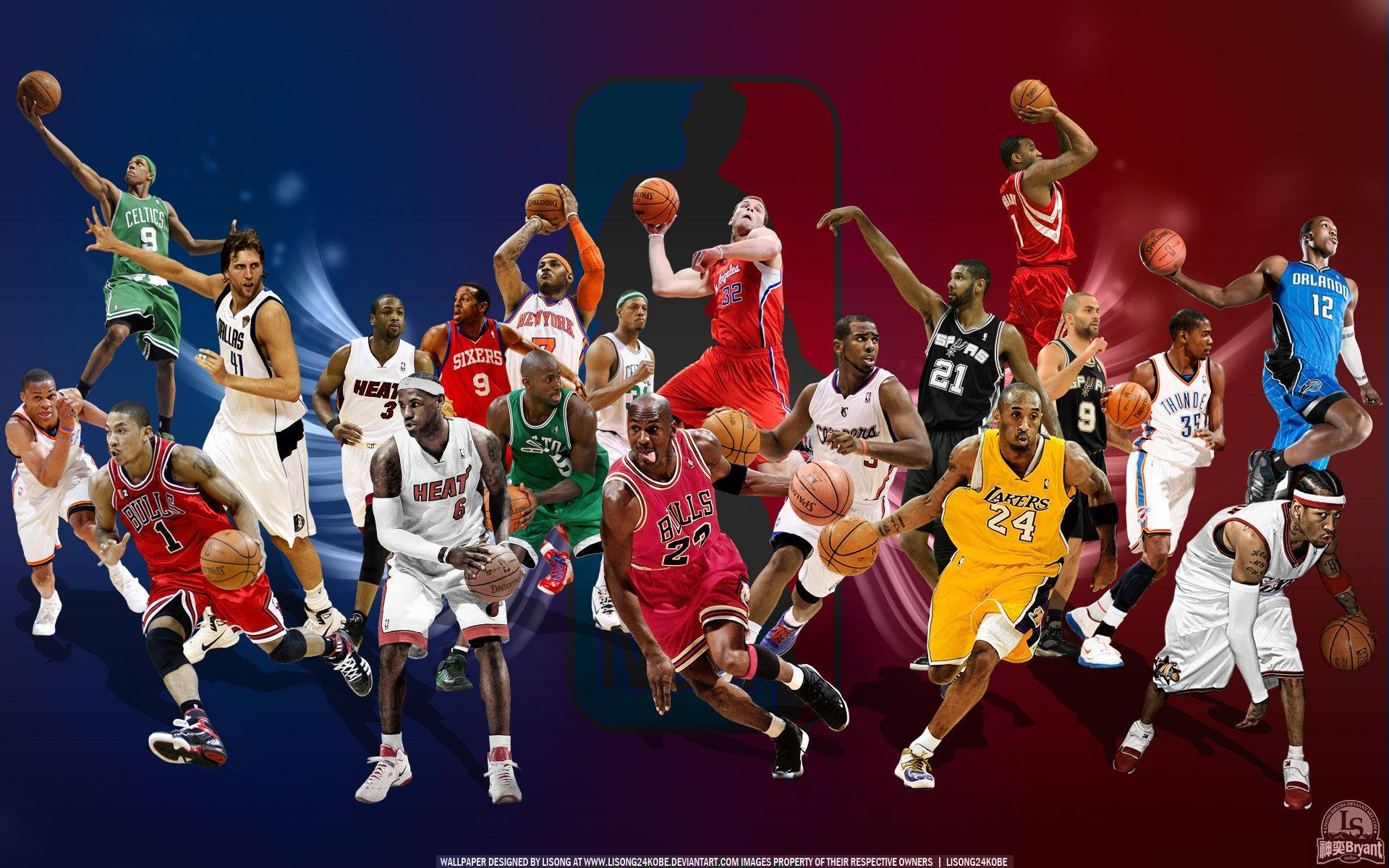 Cool Basketball Berømte Spillere Wallpaper
