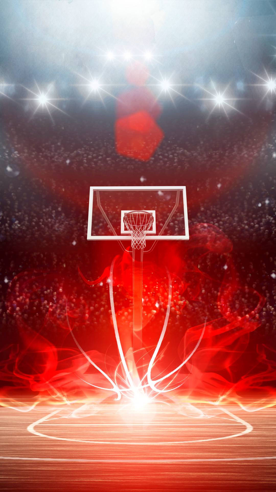 Coolesbasketball-motiv In Leuchtendem Rot. Wallpaper