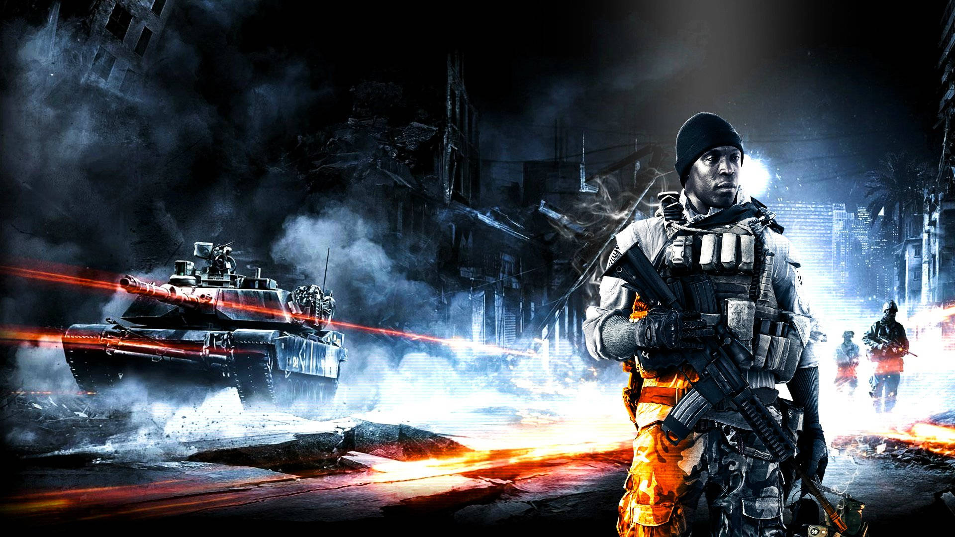 Genialvideojuego Battlefield 3 Con Edificios Destrozados. Fondo de pantalla