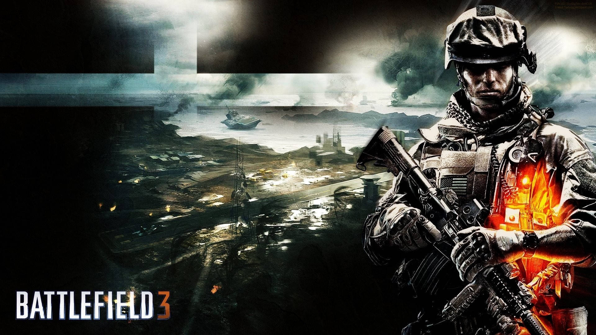Cool Battlefield 3 Shooting Video Game Poster Wallpaper