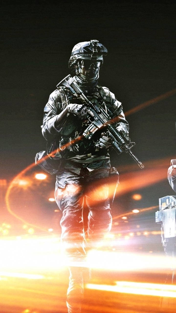 Cool Battlefield 3 Soldier And Lights Wallpaper