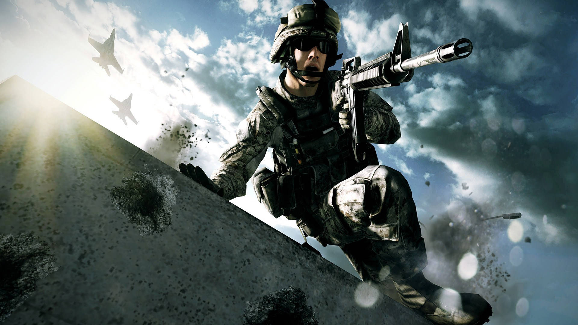 Sperimental'adrenalina Della Guerra Con Cool Battlefield 3. Sfondo