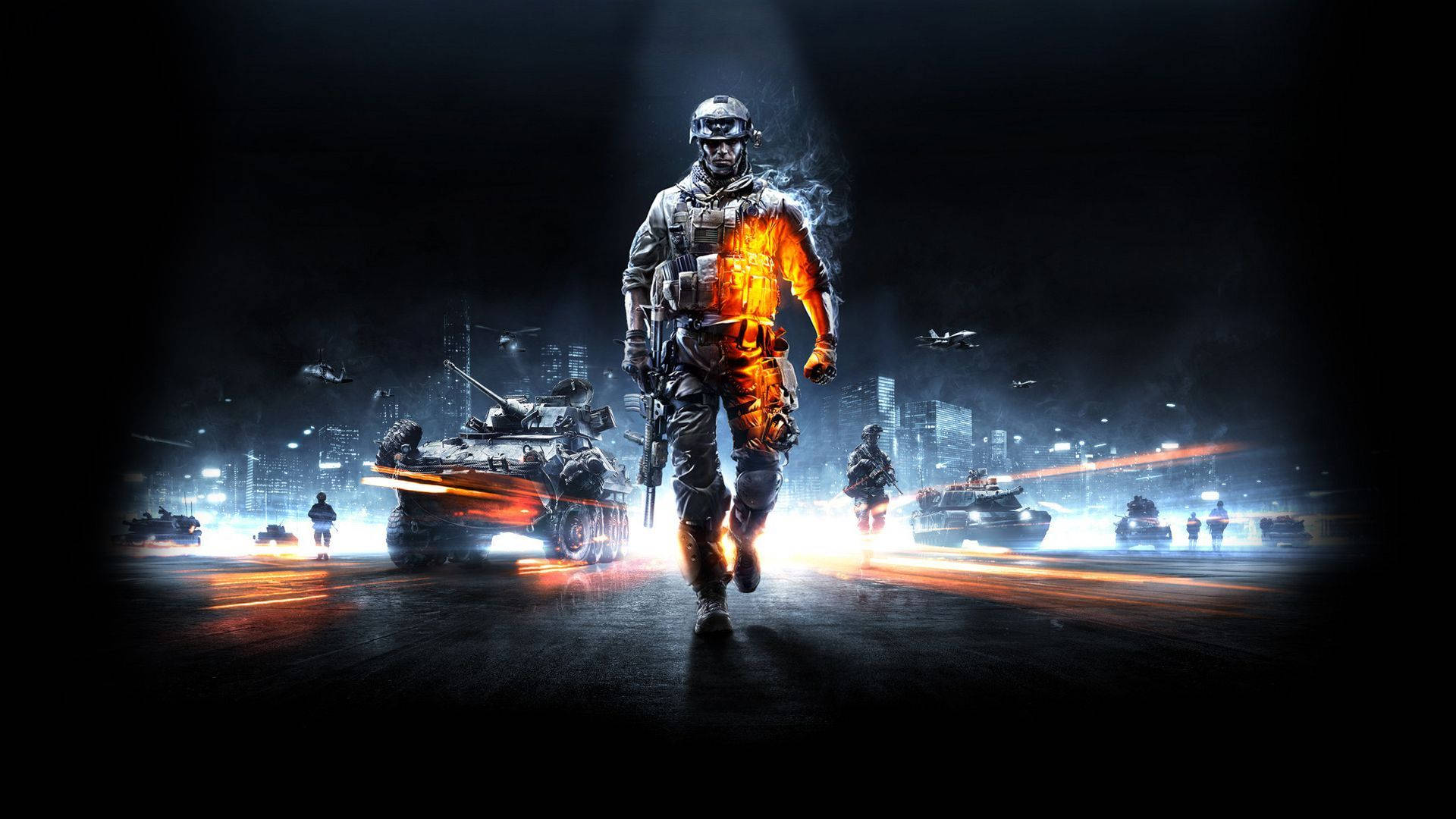 Cool Battlefield 3 Helicopters And Buildings Wallpaper