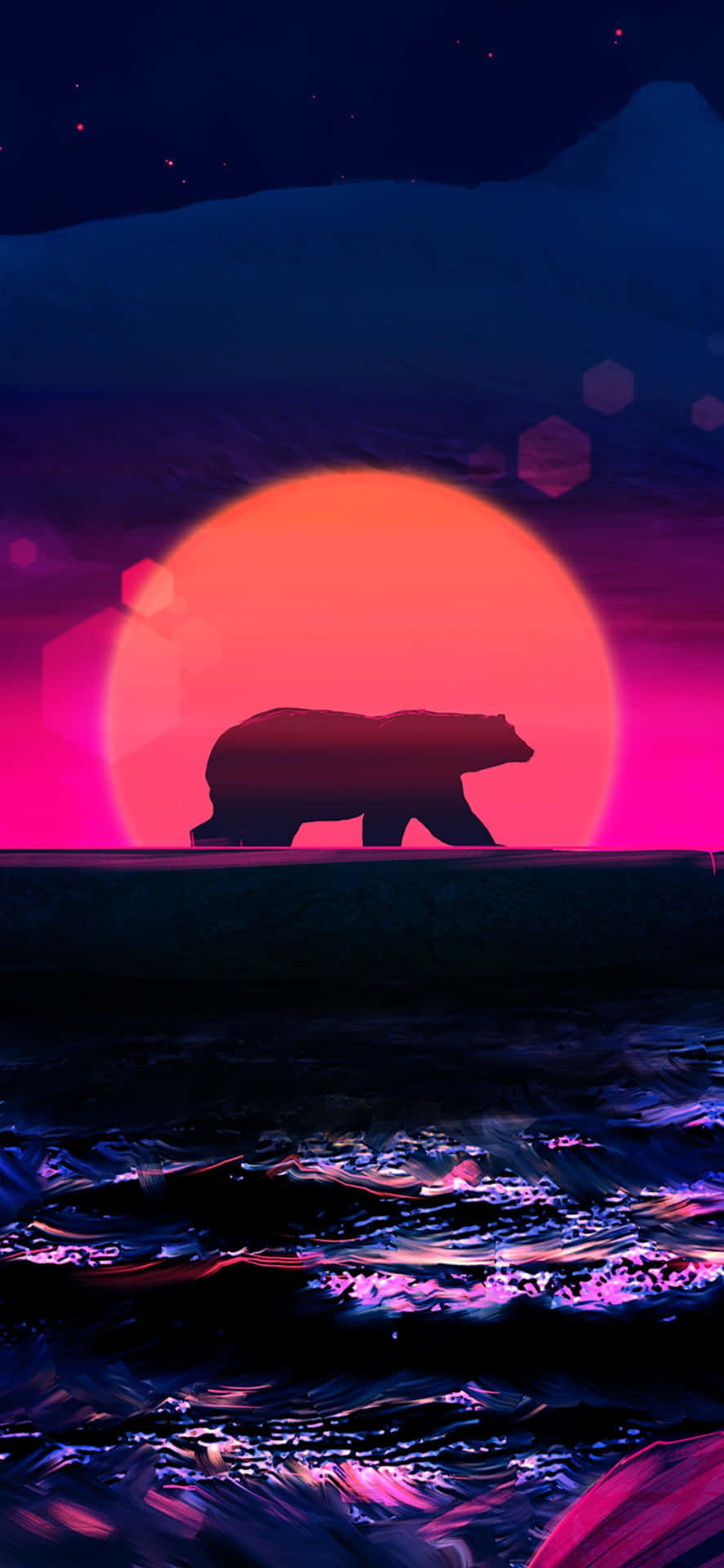 En kølig bjørn, der nyder det smukke vejr. Wallpaper