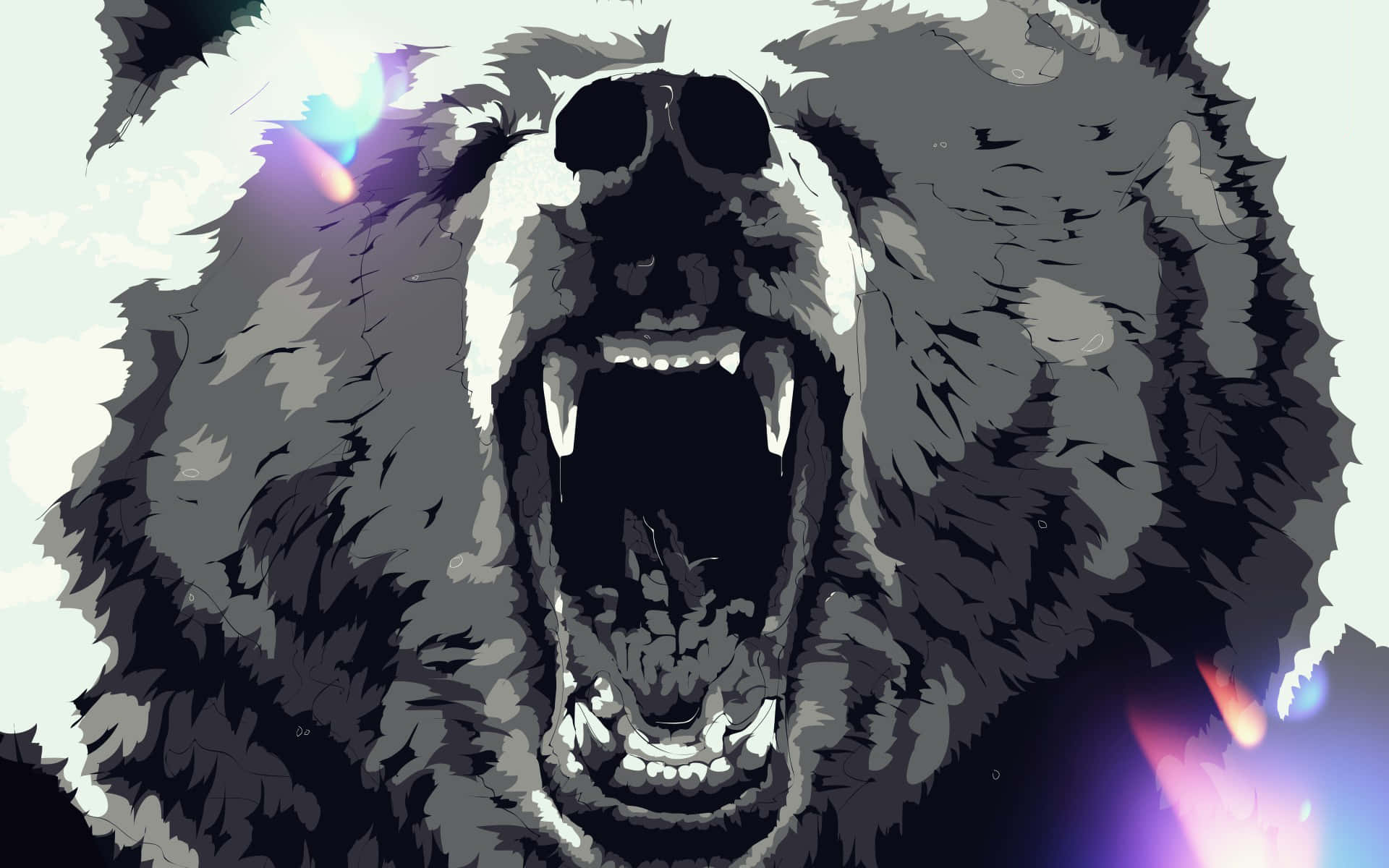 Cool Bear Graphic Illustration Wallpaper