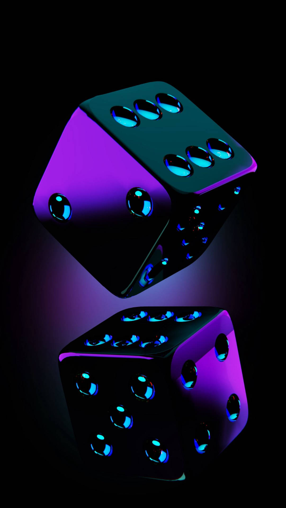 Cool Black And Purple Aesthetic Dice Wallpaper