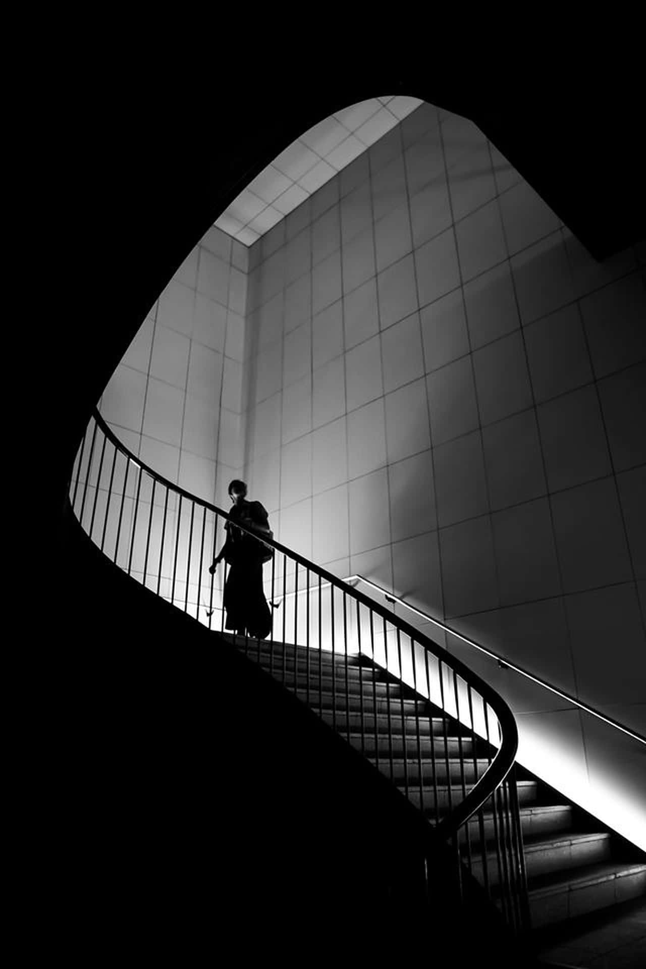 Imagenimpresionante De Escaleras En Blanco Y Negro